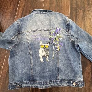 Buffalo Jean jacket “BEACH THERAPY” sz lg nwot